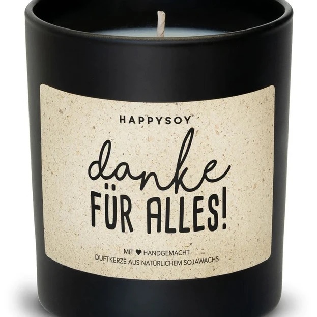 Duftkerze danke für alles von Happysoy