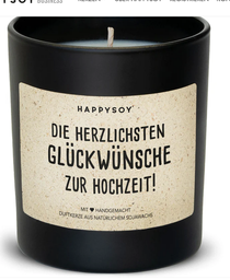 [2100000021987] Duftkerze Die herzlichsten Glückwünsche von Happysoy